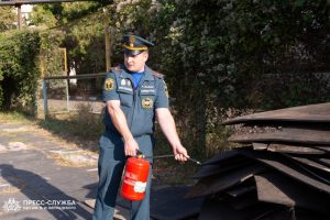 Vernadsky CFU international students learn about fire safety