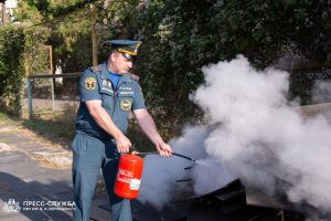 Vernadsky CFU international students learn about fire safety