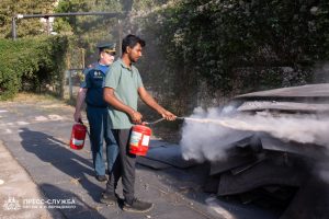 Vernadsky CFU international students learn about fire safety