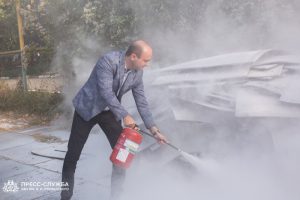 Vernadsky CFU international students learn about fire safety