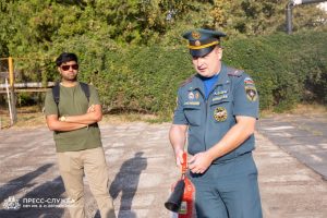 Vernadsky CFU international students learn about fire safety