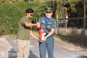 Vernadsky CFU international students learn about fire safety